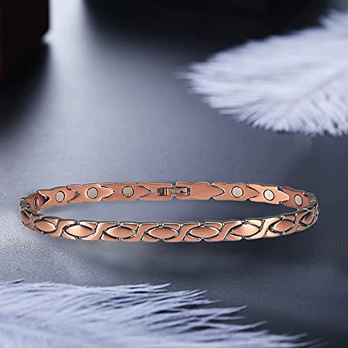 Copper Ankle Bracelet For Women For Arthritis And Joint, Pure Copper Magnetic Therapy Ankle (Anklet/Large Bracelet (25Cm/6.5Mm) #TOP4