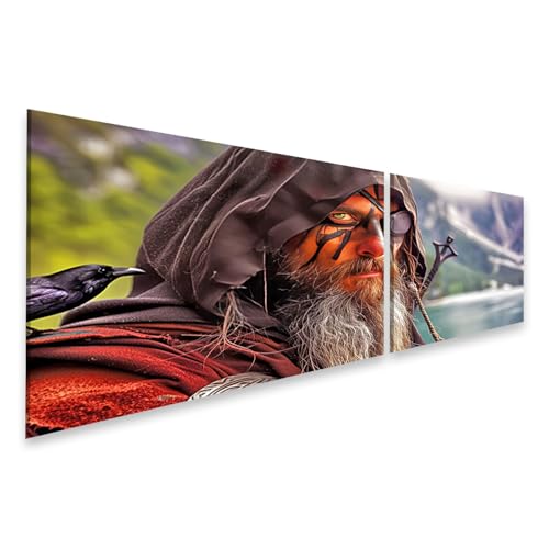 Image sur toile vieux magicien et corbeaux islandburner pour decoration murale salon