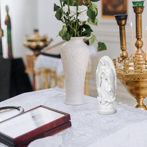 Estatua de Nuestra Señora de Guadalupe 7.5 pulgadas Blanca miniatura 6