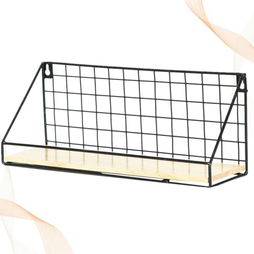 Perchero de pared de hierro negro colgador multiusos y estante de almacenamiento 2