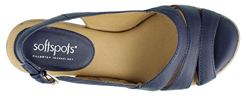 Comfortiva® Neima - Soft Spots Sandals for Women – Smooth Lining – Slingback Strap – Hand-Painted Sleek Heels Navy Velvet Sheep Nappa 10 W (D) - Thumbnail 2