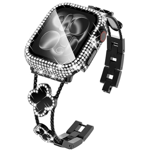 Bracelet trèfle Apple Watch 46mm verre trempé coque protection femme