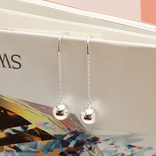 Lecalla 925 Sterling Silver Lightweight Classic Beaded Hook Ball Drop Dangle Earrings For Women Teen #TOP1
