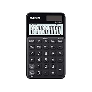 CASIO Calculator SL-310UC, 10-cijferig, trendy kleuren, belastingberekening, duizenden onderverdeling, zonne…