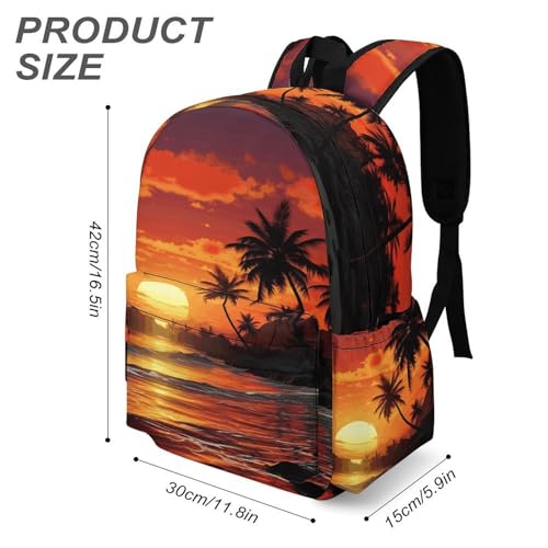 Tropical Sunset Printed Backpack Water-Resistant Pack Stylish Bag Lightweight Travel Backpack3