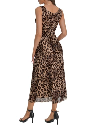 Image of Floral Maxi Dresses for Women Summer Semi Formal Long Mesh Dress | Womens Sleeveless V Neck Bodycon Elegant Casual Wedding Guest Cocktail Party Dress Date Night Outfits Spring Trendy 2026