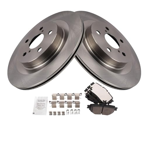 Image of TRQ Rear Brake Pad and Rotor Set Ceramic Compatible with 2021-2022 Toyota Sienna