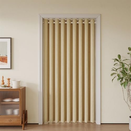 SK Studio Thermal Insulated Door Curtain, Heat and Cold Blocking Drapes Thermal Insulated Temporary Room Dividers for Bedroom Doorway, Yellow, 43" W x 71" H