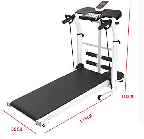 Image of Recovery Fitness Walking Treadmill with Full Length Hand Rails Deck Cushions and Heart Rate Monitoring Folding Running Jogging Walking Treadmill (Red)