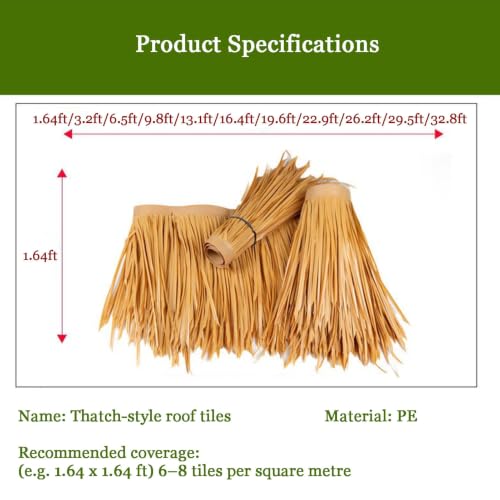 Solución para sombra con el tejado artificial de paja palma 19.7x19.7in 12pcs en la yarda 4