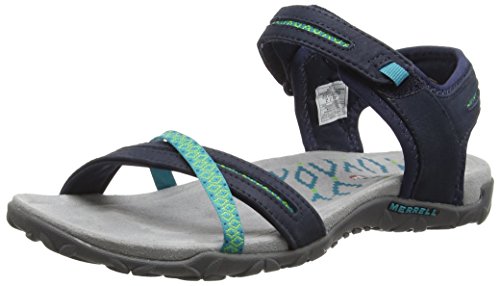 Merrell womens Merrell Ladies Terran Cross II Lightweight Casual Walking Sandals Navy Leather UK Size 5 (EU 38, US 7)