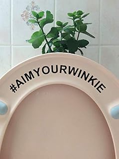 Hashtag Aim Your Winkie Novelty Funny Toilet Seat Sticker/Lid Decal Bathroom Décor (Black)