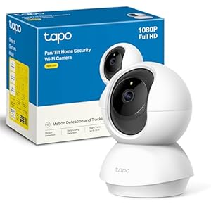 TP-Link TAPO C200 – Cámara IP WiFi 360° Cámara de Vigilancia FHD 1080p,Visión nocturna, Notificaciones en tiempo real, Admite tarjeta SD,Detección de movimiento,Control Remoto,Compatible con Alexa
