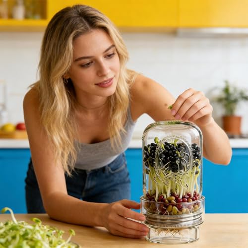 Kit de germoir à large ouverture pour graines germées maison en cuisine