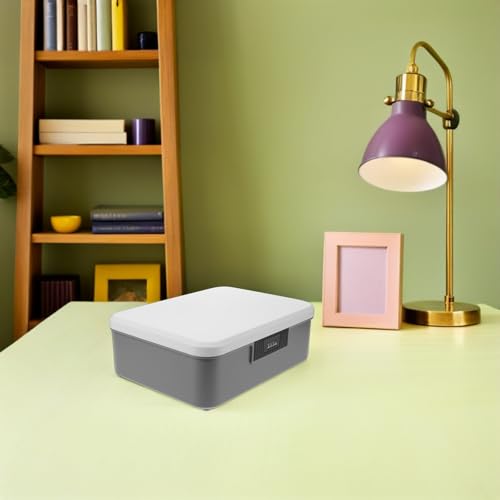 Boîte de rangement verrouillable 16l : coffre fort plastique ABS code secret pour document - 5