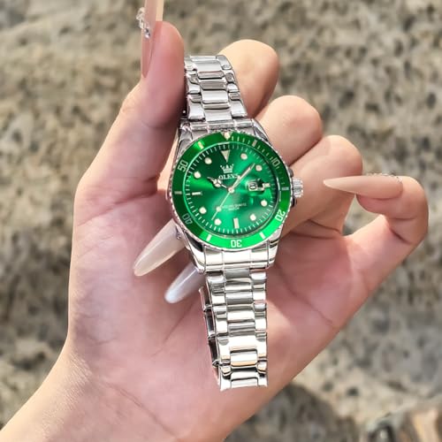 Image of OLEVS Watch Women Silver Watches for Women Luxury for Small Wrists Dress Stainless Steel Women's Wrist Watches Easy to Read Reloj para Mujer Black /Blue /Gold /Green /Pink /Purple
