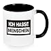 Produktbild Joymaking Ich Hasse Menschen Tasse, lustige Tasse mit Druck, Kaffeetasse Geschen für Freunde, Kollegen, Morgenmuffel, Misanthropen