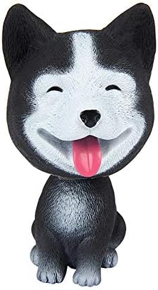 Mary Paxton Bobble Head Dogs,High Simulation Car Dashboard Puppy Decors Mini Doll Nodding Dog Vehicle Interior Decoration Automobiles Swing Dog Resin Kid Toy Gift (Black Husky)