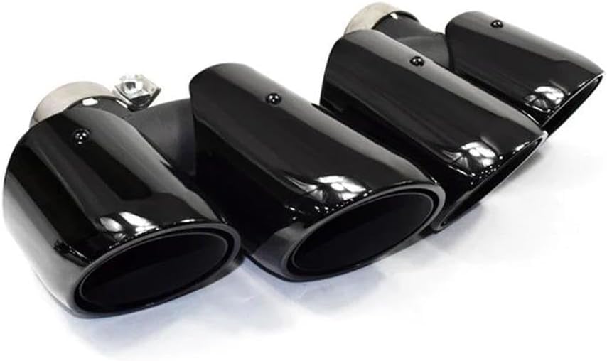 Spare Parts 1 Pair Dual Outlet Tailpipes For Porsche Macan S 2014 To 2017 Muffler Tailpipes Replacement Exhaust System Nozzles(Black)