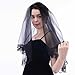 Black Lace Veil Bridal Wedding Veils Halloween for Women Brides Wedding Bachelorette Party Shower