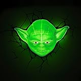 Lampe Star Wars Yoda 3D Light FX LED Kinderlampe - Wandlampe Nachtlicht für kinder mit automatische Abschaltung und wandaufkleber
