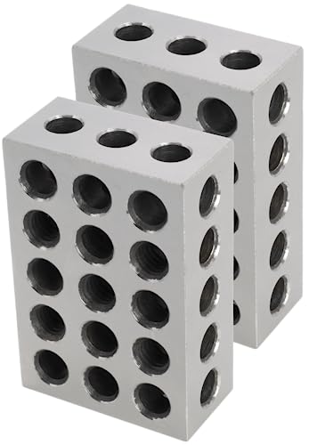 2 pcs Machinist's Setup Blocks, 23 Holes, 25 mm Length × 75 mm Width × 50 mm Height
