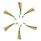 6" Tuna Clone Rigs, 6 Pcs Mexican Flag for Saltwater Trolling, Ideal for Tuna, Mahi, Wahoo & Multi-Species Offshore Fishing