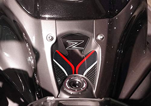 labelbike - Pegatina 3D en Gel Proteccion Zona Llave Ignición Compatible con Kawasaki Z900 - Gris y Rojo Cover