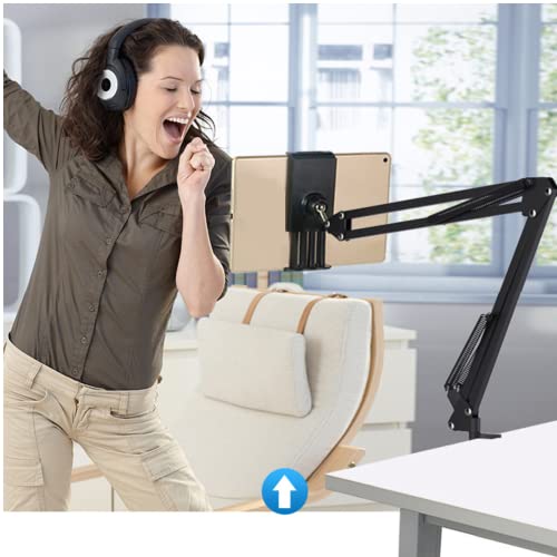 Suporte para Celular Tablet de Mesa Braço Articulado Dobravel Ajustável Todo em Metal Rotação 360º F