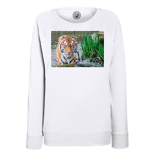 Sweatshirt femme tigre fauve pull imprimé animalier mode sauvage eau