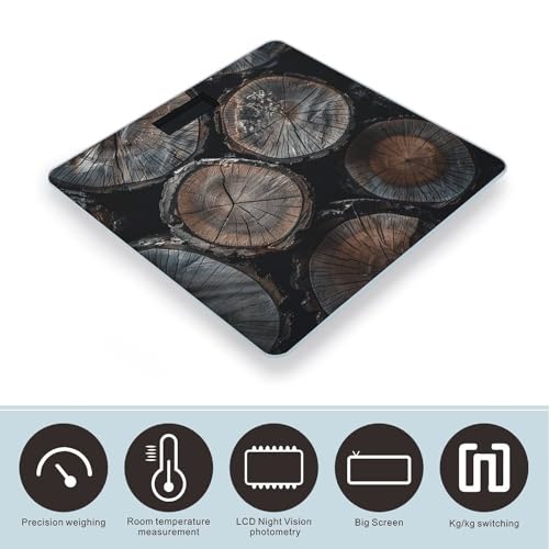 Báscula Digital Redonda de Madera para Peso Corporal miniatura 3