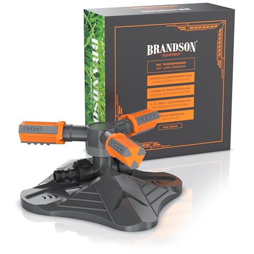Brandson - Rasensprenger 3/4 Zoll - 360 Grad Kreisregner - Garten Sprinkler - Rotierender Wasser Sprinkler - mit Schnellkupplung - für Bewässerungsanlagen - Rasensprinkler für den Garten