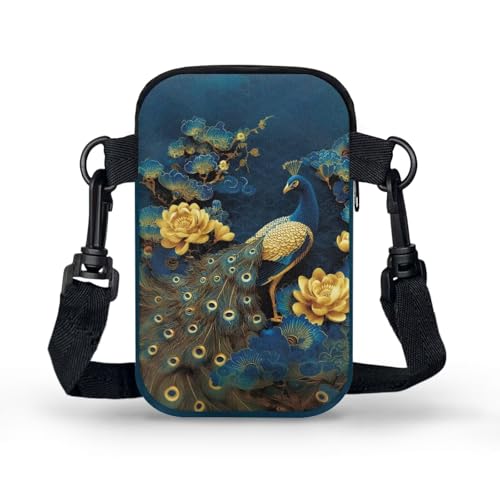 Image of Hawaiian Tribal Small Crossbody Bags for Women Cell Phone Bag Purse, Sea Turtle Zipper Sling Purses Shoulder Bag
