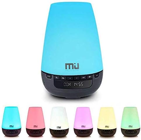 MIU COLOR Essential Oil Diffuser Humidifier - Digital Clock with 6 LED Changing Light - Ultrasonic Aromatherapy Humidifier - 300 ml - 4 Timer Settings - Waterless Auto Off Function