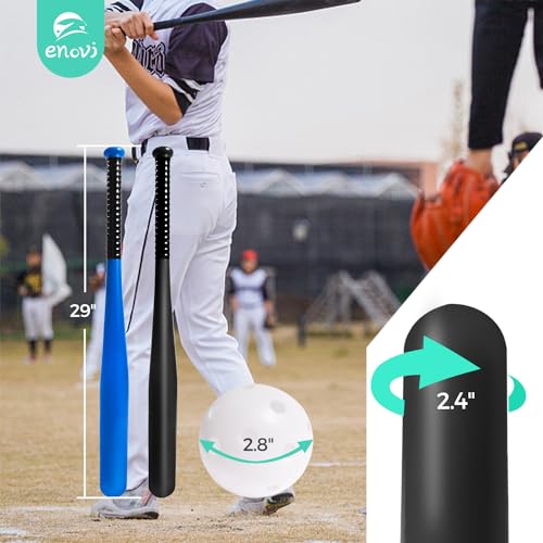 Enovi Outdoor Plastic Baseball Bat, Youth Baseball Bat, Baseball Bats for Boys & Girls, Black