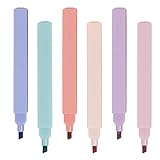 🖍【Pastel Highlighter】 Nuestros resaltadores surtidos en 6 colores pastel, estos bolígrafos resaltadores pastel con color suave hace que cualquier trabajo creativo un poco más colorido y snazzy, y no dañan el ojo incluso si se trabaja mucho tiempo con él .