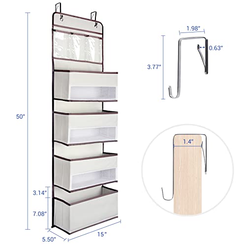 Nestidy Over The Door Organizer Storage, Wall Mount Hanging Organizer With 4 Large Capacity Pocket Organizers And 3 Small Pockets For Baby Essentials, Toys, Cosmetics, And Sundries (Beige, 1 Pack) #TOP2