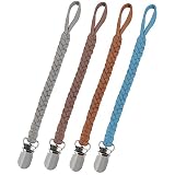 Schnullerkette Baumwolle 4 Stücke,Baby Schnullerketten Clips Mädchen Schnullerband Junge und Jungs,Schnullerkette Baumwolle Passt Alle Schnuller Baby Zahnen Spielzeug Für Lätzchen Dreieckstuch Sauger