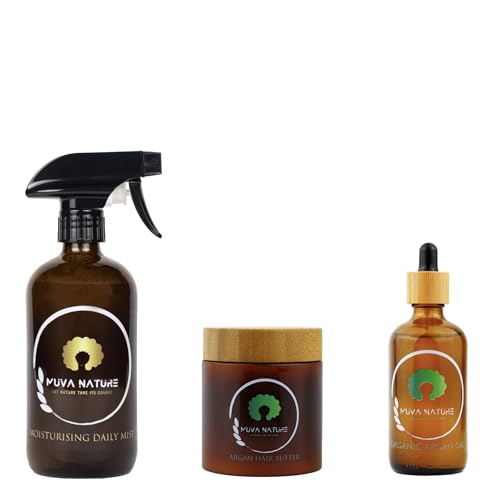 Huile d'argan bio et trio de soins capillaires Muva Nature d'exception