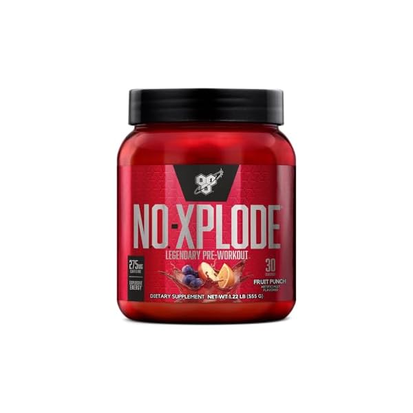 BSN N.O.-XPLODE Pre Workout Powder, Energy Supplement for Men and Women with Creatine and Beta-Alanine, Fruit Punch, 30 Servings, 1.2 Pound (Packaging May Vary)