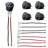 5 Pack ON Off Round Rocker Switches 2 Pin 12V, 110V, and 250V Applications 20mm Fits Cars, RVs - Automotive Use - ON/Off SPST 20mm Circle Rocker Switches with 12V DC Compatibility