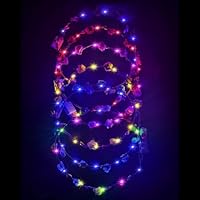 12 Cerchietti Luminosi A LED Per Feste - Neonato, Natale, Halloween, Matrimoni - Foto 3