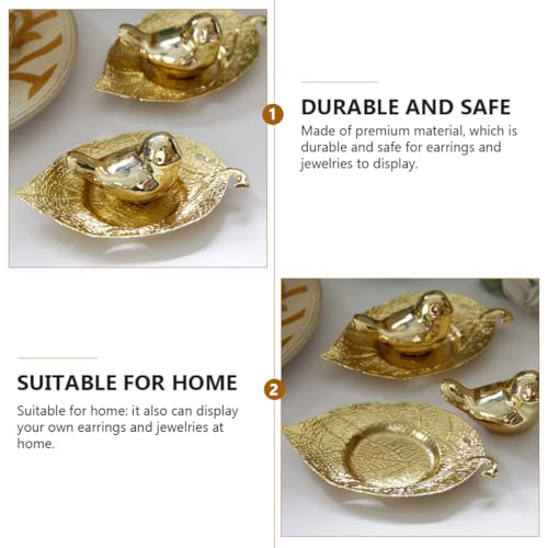 Rangement de cosmétiques et plateau de bijoux céramique dorée - 8