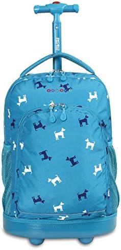 J World New York Sunny Rolling Backpack for Kids and Adults, Puppy, 17 X 11.5X 5.5 (H X W X D)