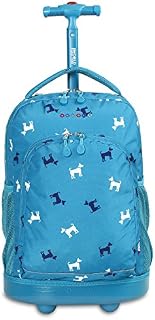 J World New York Sunny Rolling Backpack, Puppy, One Size