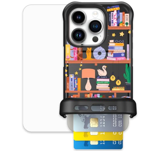 Scooch for iPhone 15 Pro Wallet Case Card Holder, Wingmate, Little Library
