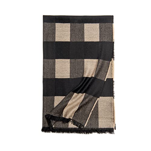 Écharpe en laine pour femme écharpe à carreaux châle cachemire hiver