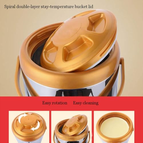Cubo aislado de acero inoxidable comercial para cafetería y hostelería 6