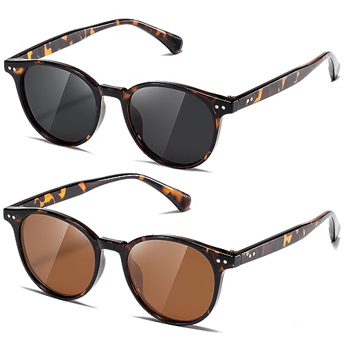 kimorn Sunglasses Womens and Men Polarized Retro Trendy Sun Glasses Vintage Round Frame K1515