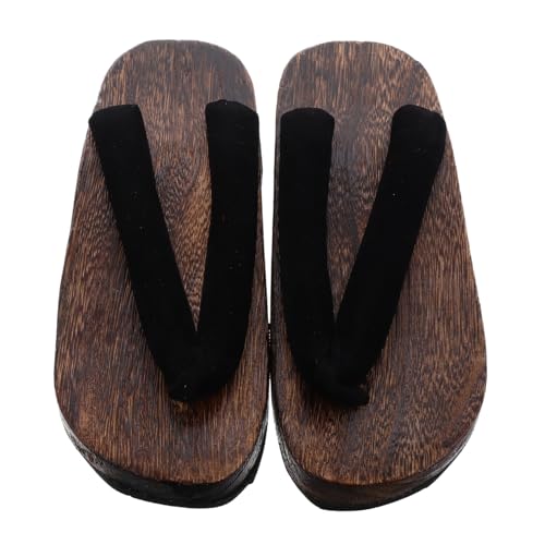 GALPADA Japanese Traditional Wooden Geta Sandals Men’s Closed Toe Clogs Slip-on Footwear for Cosplay Kimono Size 40